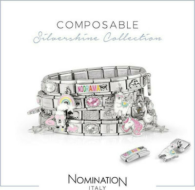 Nomination Composable Charms Metalic Motiv Perforat pentru Bijuterii în Formă de Pearl