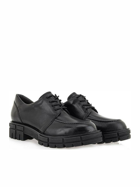 Caprice Δερμάτινα Ανατομικά Παπούτσια σε Μαύρο Χρώμα