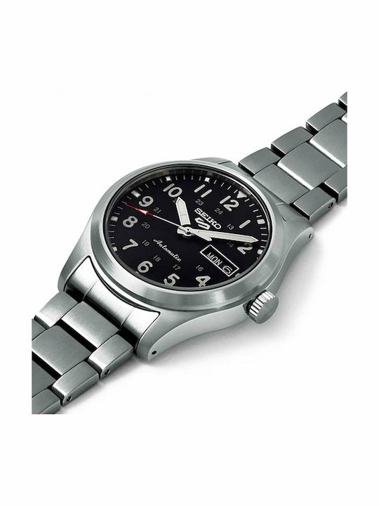 Seiko 5 Sports Men's Watch 39.4mm Chronograph Automatic with Silver Metal Bracelet