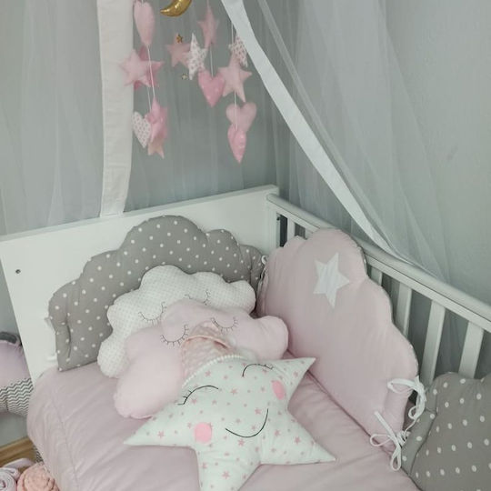 Baby Star Cloud Crib Bumper Inside Pink 40x190cm 7123PinkG