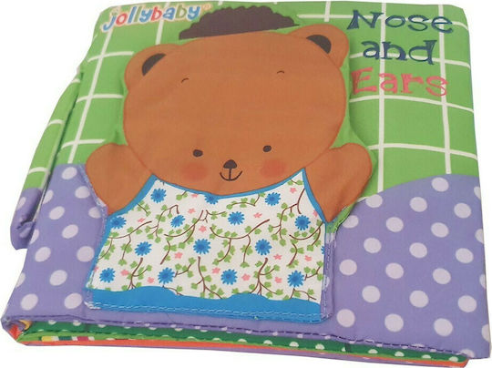 Jollybaby Activity Book Nose and Ears made of Fabric with Sounds for 0++ Months
