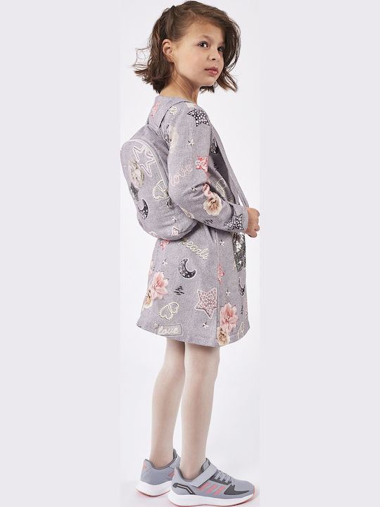 Children's Dress Long Sleeve Set with Accessories Gray