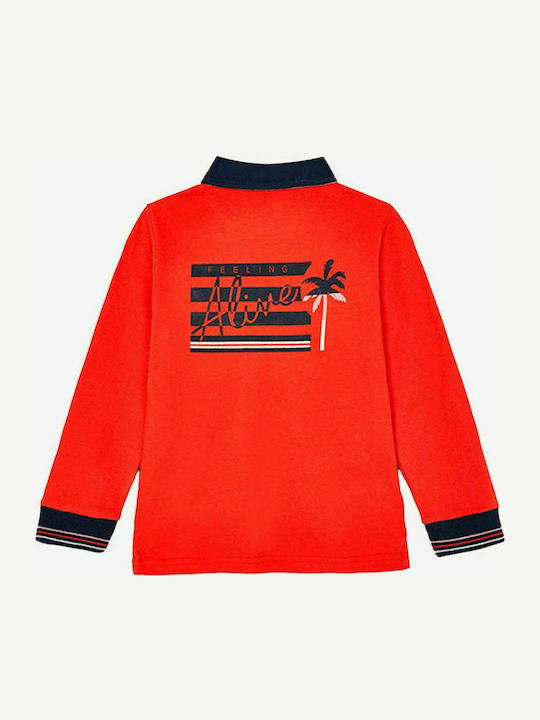 Mayoral Kids Polo Long Sleeve Red