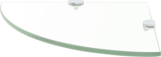 vidaXL Ecke An der Wand montiert Badezimmerregal Glas mit 2 Regalböden 25x25x0.8cm Transparent