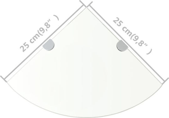 vidaXL Ecke An der Wand montiert Badezimmerregal Glas mit 2 Regalböden 25x25x0.8cm Transparent