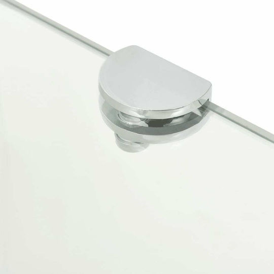 vidaXL Ecke An der Wand montiert Badezimmerregal Glas mit 2 Regalböden 25x25x0.8cm Transparent