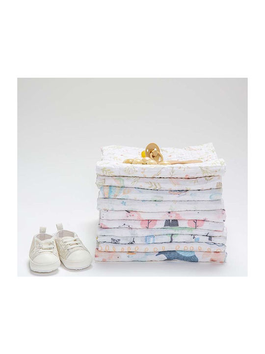 Funna Baby Garden Pânze de Înfășat din Muselină Multicolor 90x90εκ. 2buc