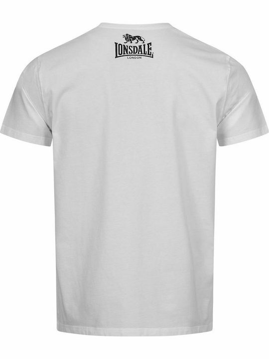 Lonsdale GOTS T-shirt Bărbătesc cu Mânecă Scurtă Alb