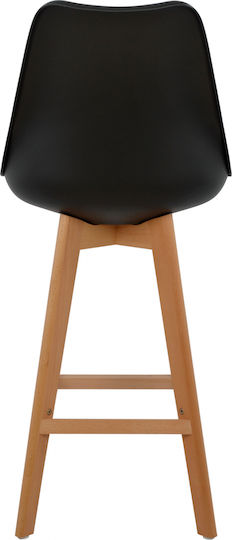 Stool Bar with Backrest made of Polypropylene Vegas Black 48x58x105cm