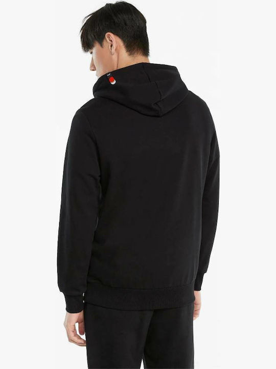 PUMA Graphic French Terry Φούτερ Μαύρο με Κουκούλα