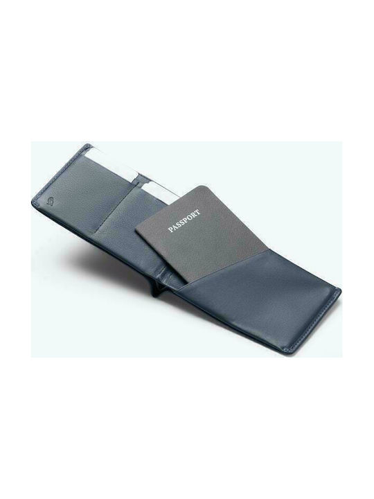 Travel Wallet Men's Leather Wallet with RFID Blue