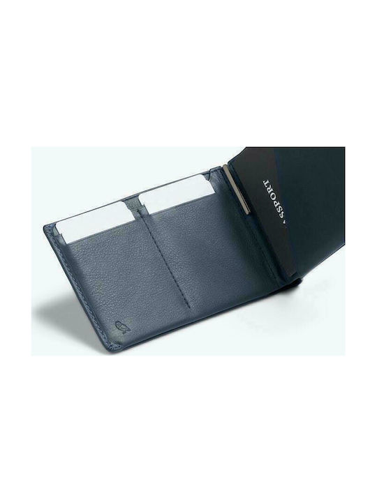 Travel Wallet Men's Leather Wallet with RFID Blue