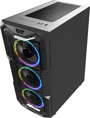 Innovator Aquarius Gaming Midi Tower Κουτί Υπολογιστή με Πλαϊνό Παράθυρο και RGB Φωτισμό Μαύρο