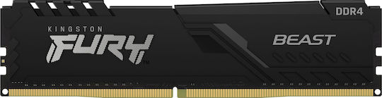 Kingston Fury Beast DDR4 64GB RAM με 4x16GB Modules και Ταχύτητα 3600 για Desktop