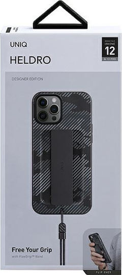 Uniq Heldro Back Cover Plastic Charcoal Camo (iPhone 12 / 12 Pro)