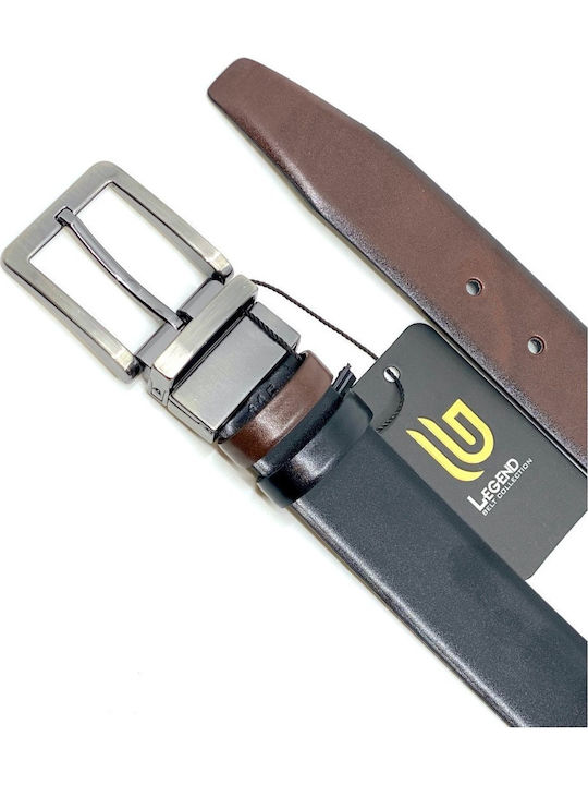 LGD-2021 Men's Belt from Artificial Leather Double Sided Black / Brown 2021 DOUBLE