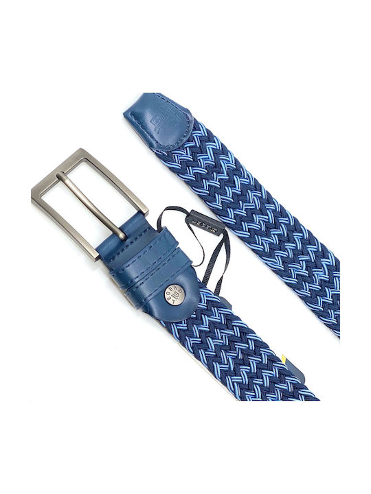 Elastic Men's Belt Knitted Blue