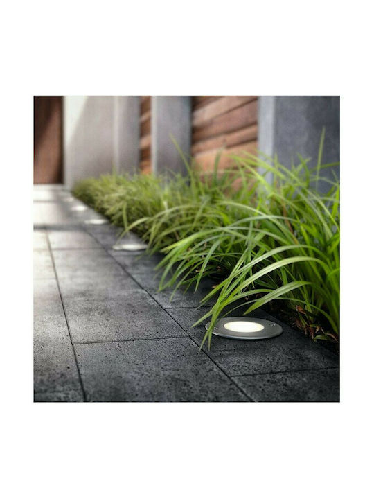 Philips Mygarden Σποτ Δαπέδου LED 3W με Θερμό Λευκό Φως IP67 Ασημί