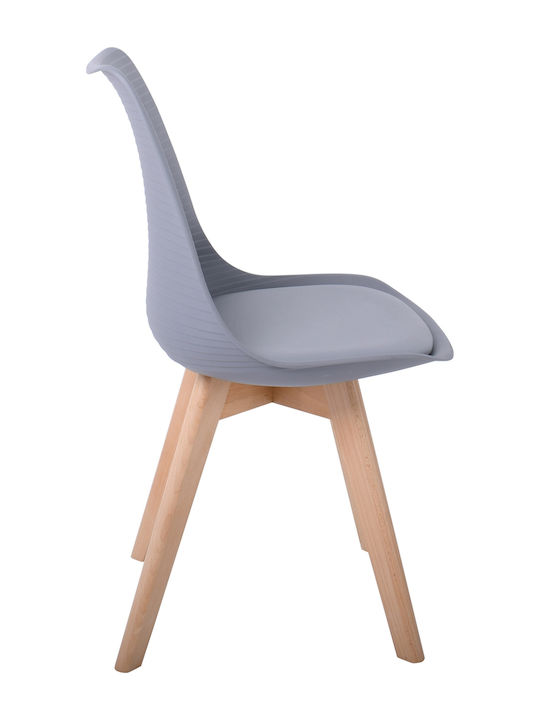 Martin Stripe Kitchen Polypropylene Chair Grey 49x56x82cm 4pcs