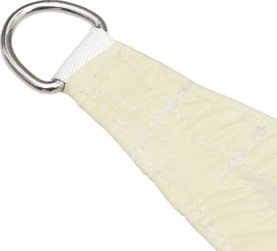 vidaXL Rectangular Shade Sail Ecru With Hoop & with PU Coating 3x4.5m Rectangle made of Oxford fabric