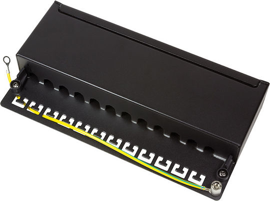 LogiLink Patch Panel Shielded για Rack 1U 12 Θυρών cat6 Μαύρο