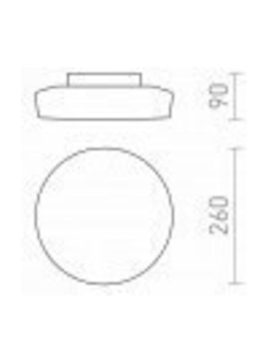 Rendl Light Studio Zara Πλαφονιέρα Οροφής Μπάνιου 26εκ. Λευκή με Ενσωματωμένο LED