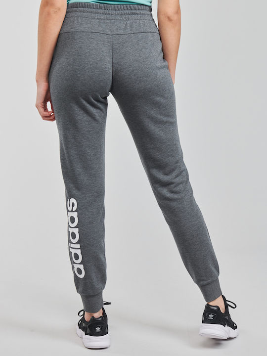 Adidas Essentials Slim Tapered Παντελόνι Γυναικείας Φόρμας με Λάστιχο Γκρι