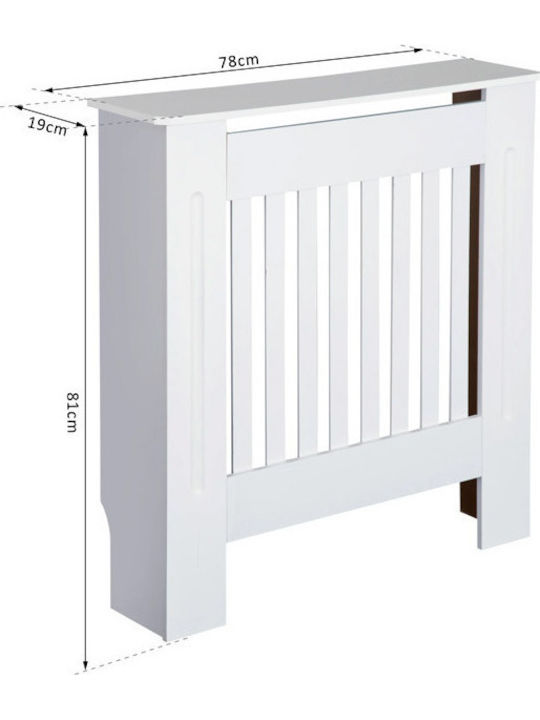 HomCom Κάλυμμα Καλοριφέρ από MDF Λευκό 78x19x81cm