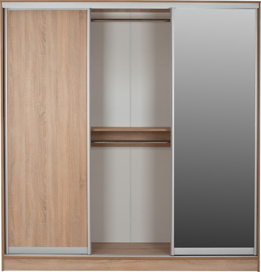 Adler Dulap Cu Ușă Triplă Glisant Cu Oglindă Sonoma Stejar 200x60x210cm