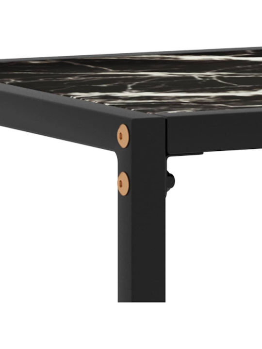 Console Table Metal with Glass Surface Μαύρη L80xW35xH75cm