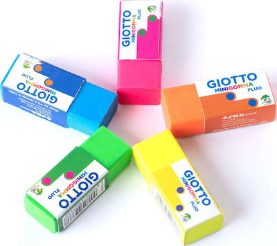 Giotto Eraser Set for Pencil and Pen Minigomma Fluo 5pcs