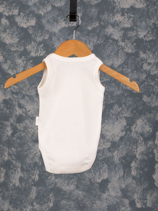 Baby bodysuit with blue elephant white for boys (1-12 months)