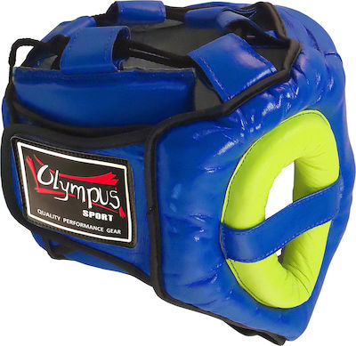 Olympus Sport Boxing Pro Κάσκα Πυγμαχίας Ενηλίκων Κλείστού Τύπου Δερμάτινη Μπλε