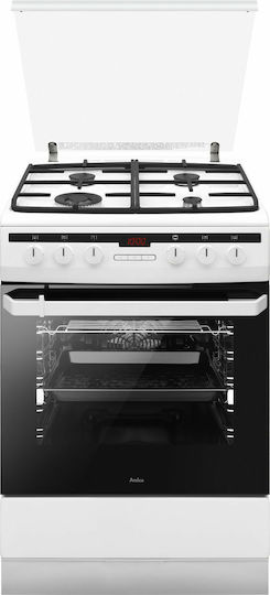 Amica 618GE3.39HZpTaDpNA(W) Aragaz 65lt cu Plite pe Gaz Lichefiat L60cm. White