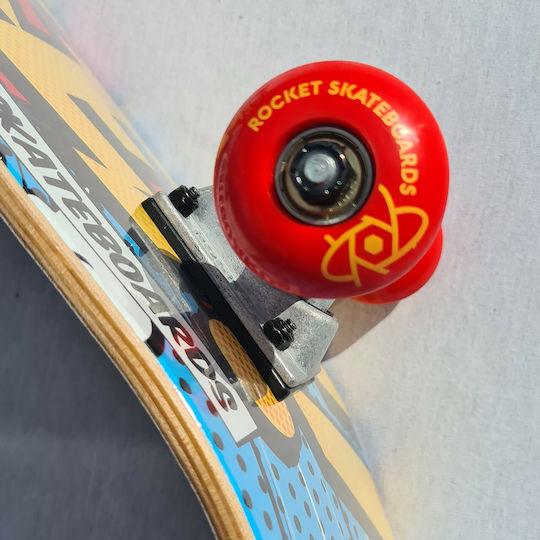 Rocket Skateboards Complete Skateboard Popart Mini 7.5" Komplett Kurzboard Mehrfarbig
