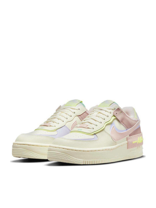 Air Force 1 Shadow Damen Flatforms Sneakers Cashmere / Pure Violet / Pink Oxford / Pale Coral