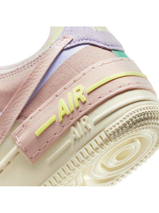 Air Force 1 Shadow Damen Flatforms Sneakers Cashmere / Pure Violet / Pink Oxford / Pale Coral