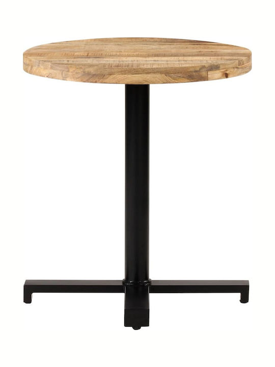 Outdoor Bar Table with Wood Surface and Metal Frame Natural 70x70x75cm