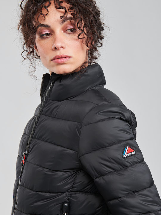 Fuji Women's Short Puffer Jacket for Winter Black