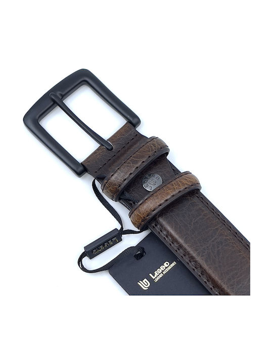 Black Wide Men's Belt Leather Brown