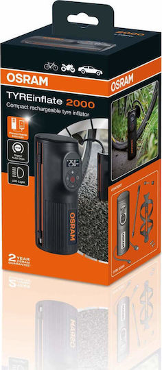 Osram Car Tire Pump Tyreinflate 2000 120PSI Rechargeable 12V