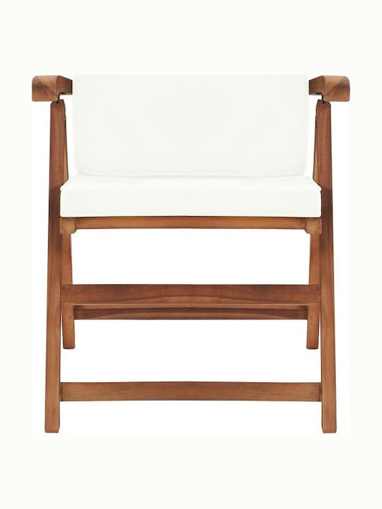 Außenstuhl Hölzernes Teak / Cream Pillow mit Kissen 2Stück 57x57x104cm.