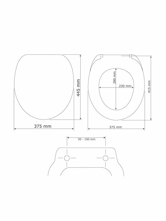 Wenko Delos Copii Capac WC Plastic 44.5x37.5cm Alb