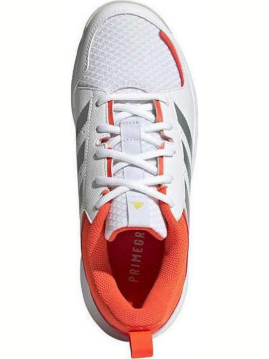 Adidas Ligra 7 Γυναικεία Αθλητικά Παπούτσια Βόλεϊ Cloud White / Acid Yellow / Solar Red