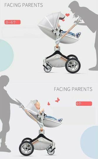 Hot Mom 360° Adjustable 2 in 1 Baby Stroller Suitable for Newborn Brown 18.5kg
