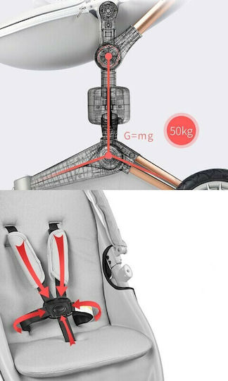 Hot Mom 360° Adjustable 2 in 1 Baby Stroller Suitable for Newborn Brown 18.5kg