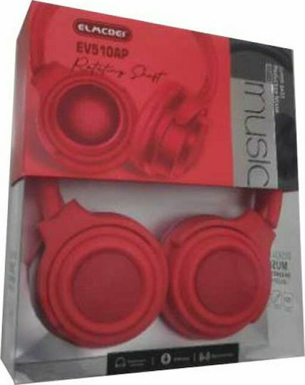 Elmocoei Fără fir Bluetooth On Ear Căști Roșii