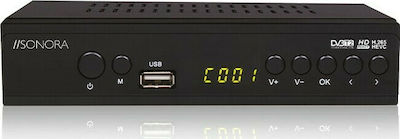 Sonora DVB-T2 H265 Digital Set-Top Box + 2IN1 Remote Ψηφιακός Δέκτης Mpeg-4 Full HD (1080p) με Λειτουργία PVR (Εγγραφή σε USB) Σύνδεσεις SCART / HDMI / USB