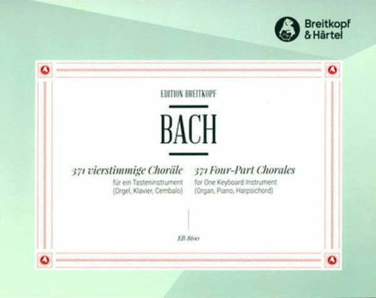 Breitkopf & Hartel J.S. Bach - 371 Vierstimmige Chorale Sheet Music for Piano