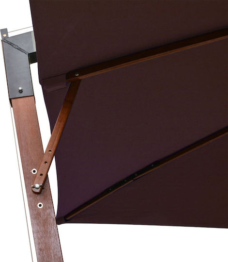 Umbrelă Suspendată Rotundă Din Lemn Burgundy Φ3m